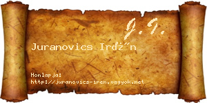 Juranovics Irén névjegykártya